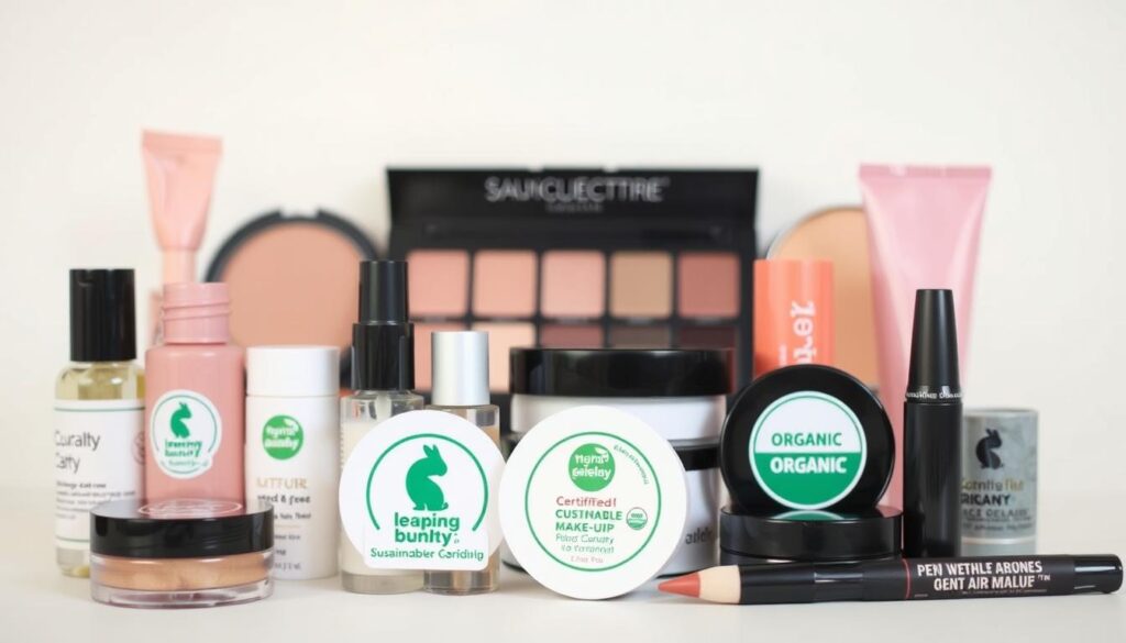 Cruelty-free and sustainable makeup products with certification labels